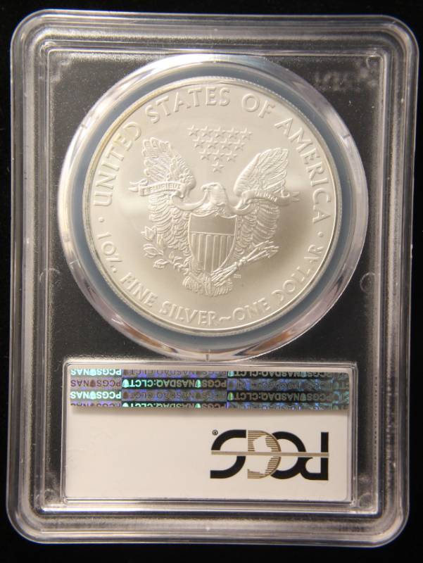 lot 59 image: 2012(S) AMERICAN SILVER EAGLE 1 TROY OZ. .999 FINE SILVER MS69 PCGS