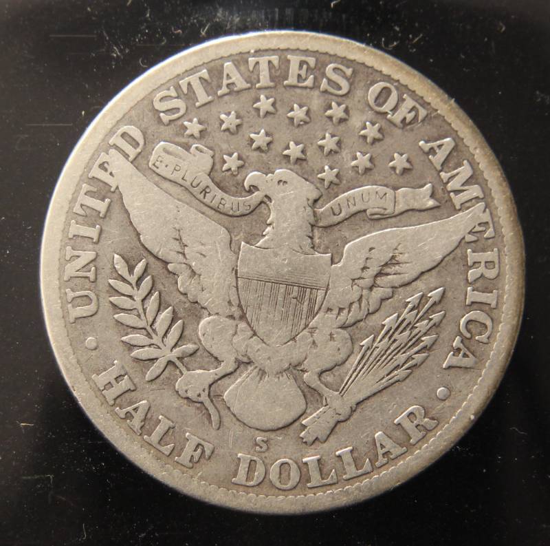 lot 65 image: 1913-S BARBER SILVER HALF DOLLAR
