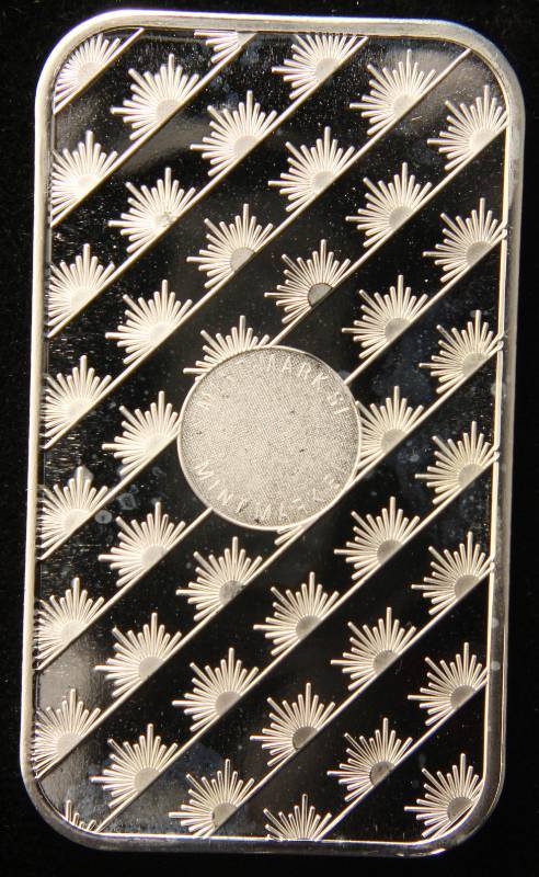 lot 68 image: 1 TROY OZ. .999 FINE SILVER BAR SUNSHINE MINTING