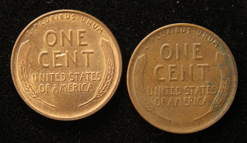 lot 84 image: 2 XF-UNC EARLY DATE WHEAT CENTS 1919 1919-D