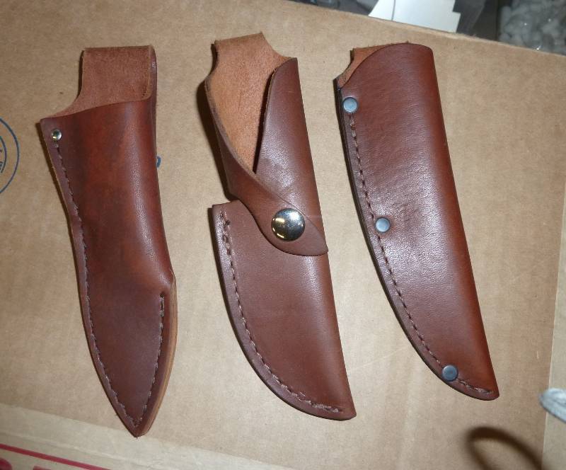 lot 40 image: three leather knife sheaths - USA m...