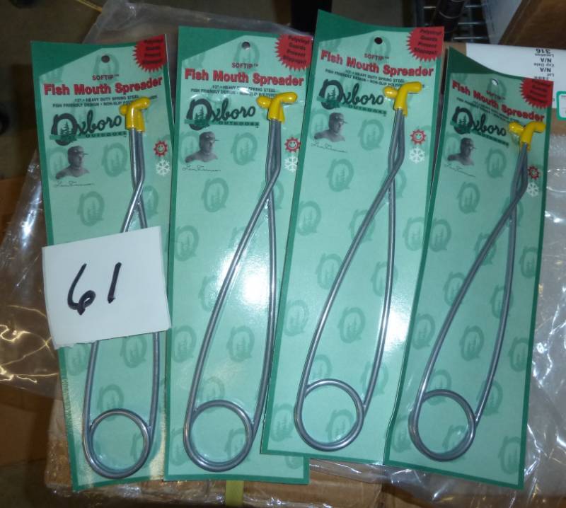 lot 61 image: 4 new fish mouth spreaders...