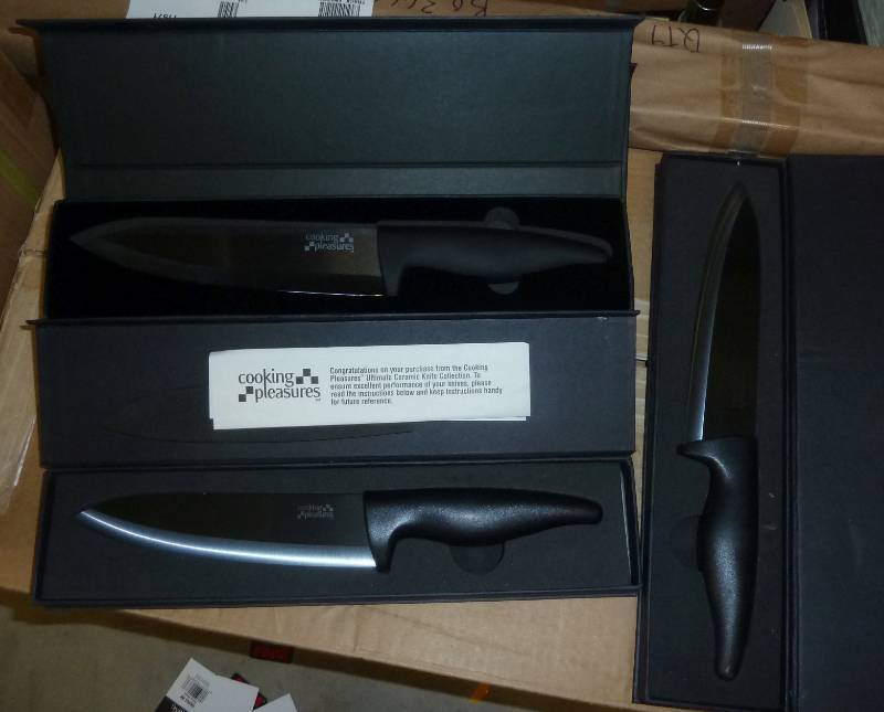 lot 104 image: 3 new ceramic chefs knife ...