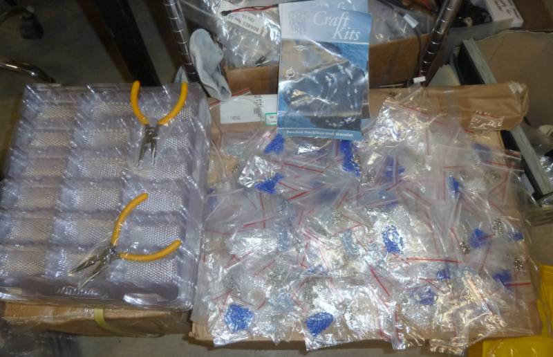 lot 117 image: craft beading supplies with a dozen...