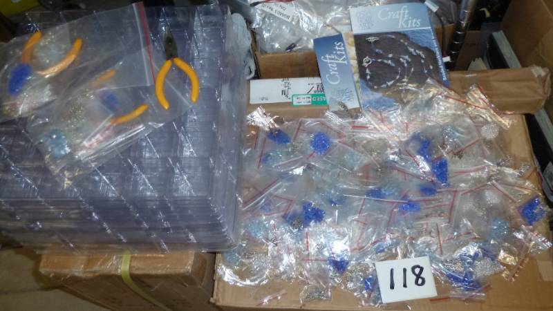 lot 118 image: craft beading supplies with sorting...