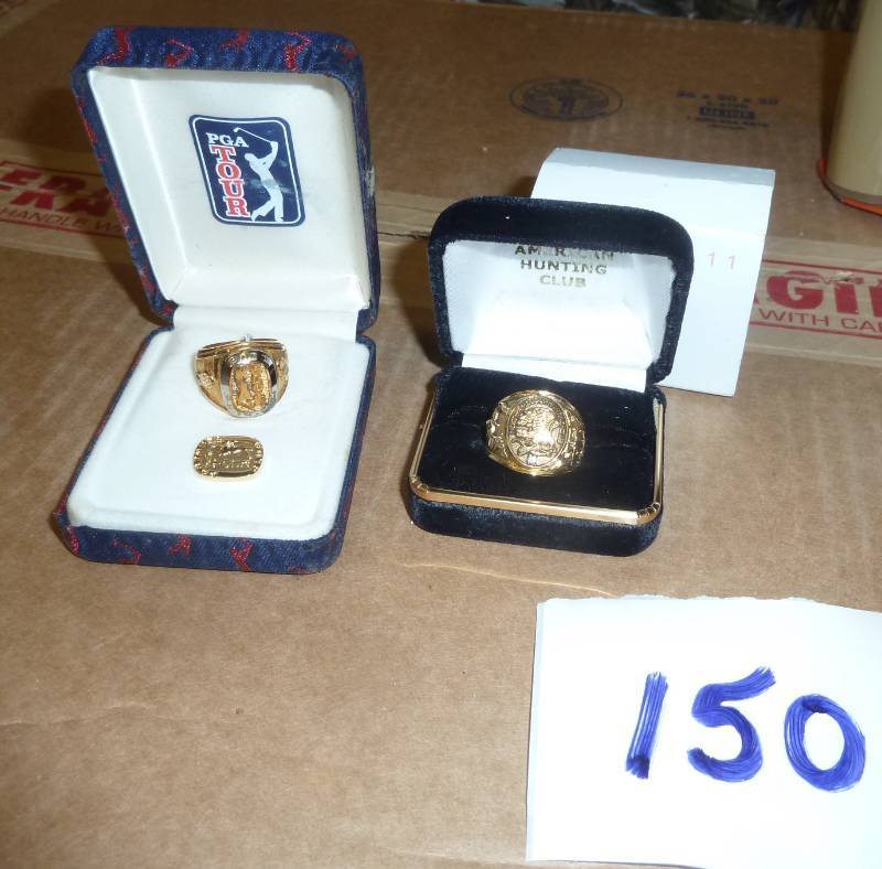 lot 150 image: Mens rings, hunting one is size 11 ...