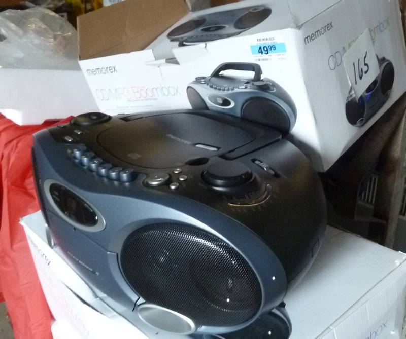 lot 165 image: new boombox, CD, cassette and radio...
