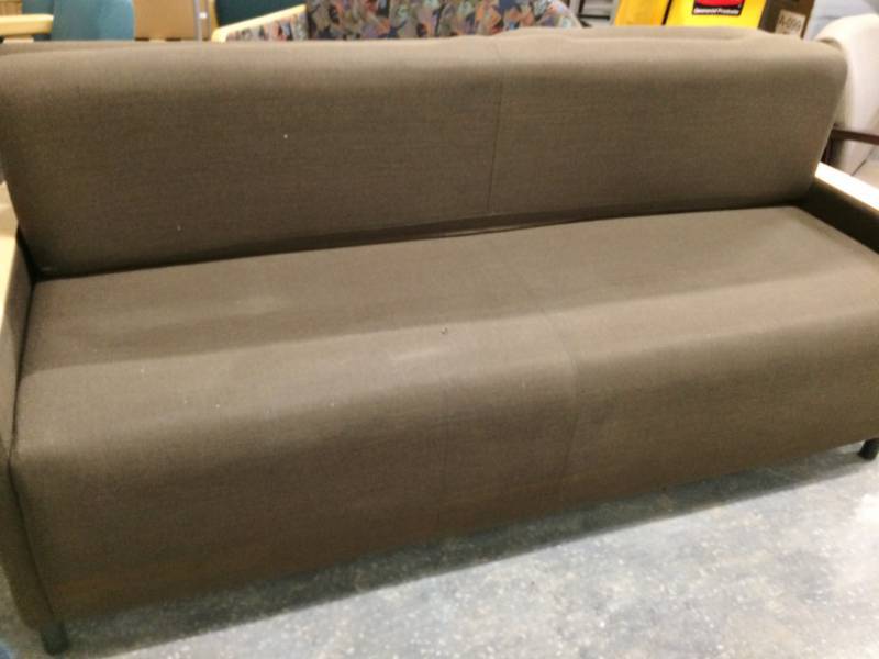lot 61 image: MSRP $5000 High Quality Nemshoff Sleepover&nbsp80.25 W Pamona Flop Sofa - Back Cushions Fold Out To Make A Bed - Nice Condition - Has The Beginning Of A Small Hole On Seat & Foldout Mattress Side Has An Open Seam - See Pics