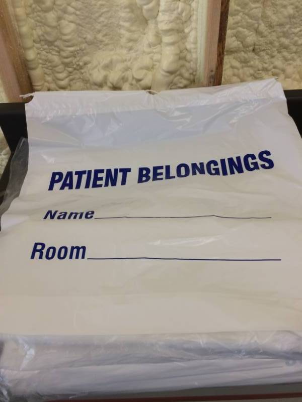 lot 15 image: 5 Packs Of New Patient Belongings Bag With Rope Closures