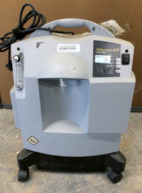 lot 34 image: MSRP $2000 Home Health 10 Liters of Oxygen Flow Per Minute Respironics Millenium Model M10 M10605 Medical Grade Oxygen Concentrator&nbspWOxygen Percentage Indicator Used For Oxygen Bars, Spas, Facials, Fish Farming & More - Like New Condition 