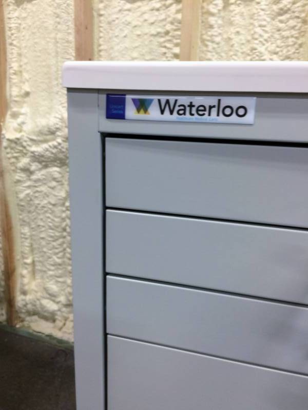 lot 51 image: WOW NEW MSRP $2500&nbspX-Tall&nbspAnesthesia Cart &nbsp6-Drawer&nbspAutomatic Close Mechanism&nbspWith Combination Pad & Keys  Please Note This Cart Has Some Damage At The Top & Bottom...Does Not Affect Full Usage Of Cart