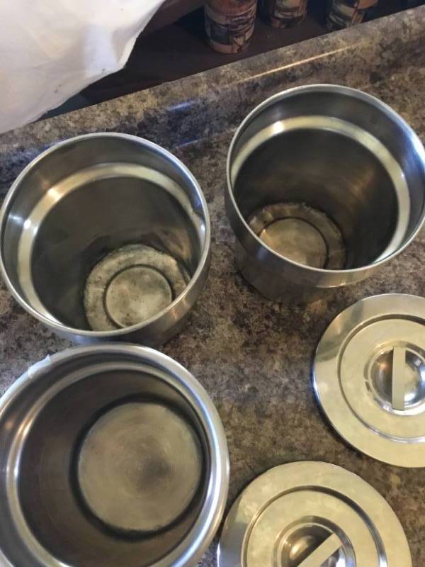 3 stainless steel soup pots 2 lids