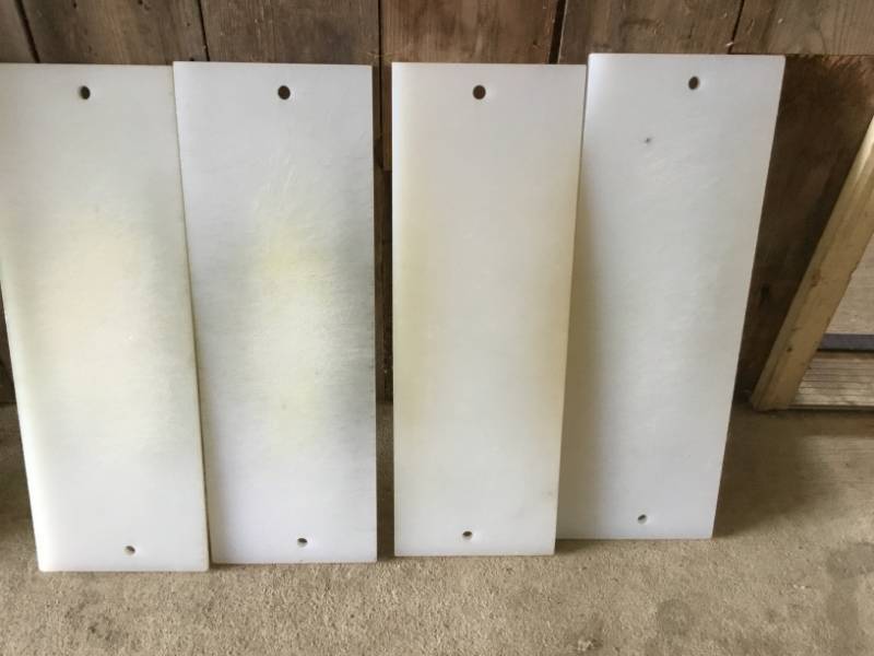 Lot of 4 Cutting boards for prep stations 8 x 23.5 x .5.