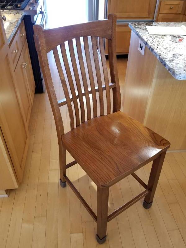 lot 6 image: Prairie Mission Style Kitchen Counter Chairs