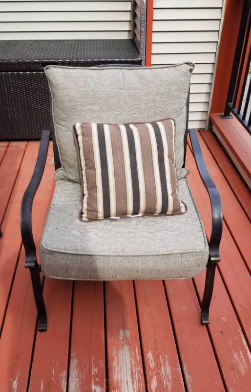 lot 8 image: Pair of Two Iron Patio Chairs