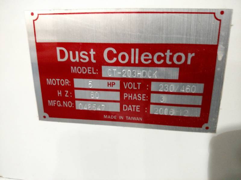 lot 16 image: Dust Collector, Model CT-203 HDCK, ...