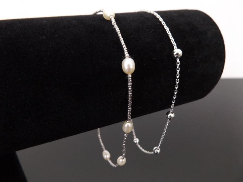 lot 56 image: .925 Sterling Silver Lot of 2 Bracelets, Both Size 9