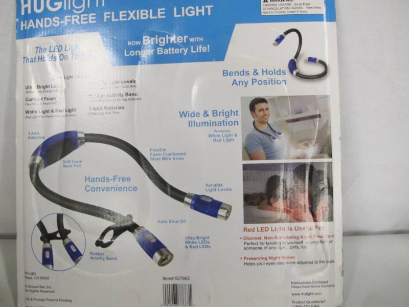 lot 69 image: Huglight LED Flexible Booklight - 2 Pack NEW w Batteries