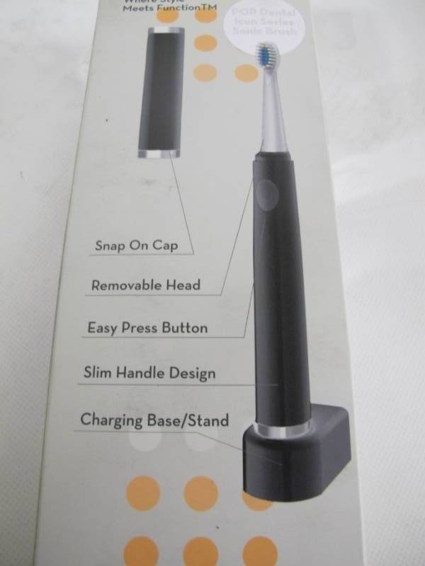 lot 20 image: NEW Pop Dental Pro Sonic Electric Rechargeable Toothbrush - Black - Super Soft