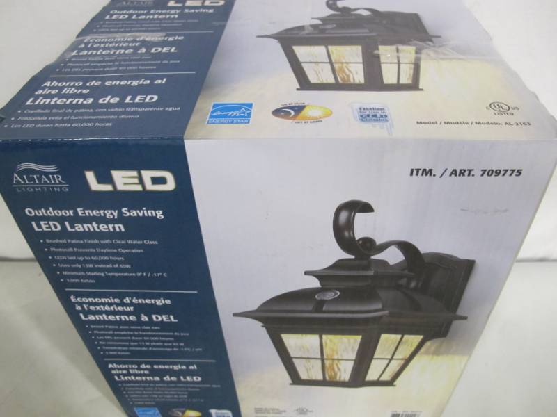 Altair Lighting LED Outdoor Coach Lantern Light | HUGE: Patio Umbrellas,  New Clothing, Power Tool Accessories, General Merchandise, Cookware, and  much more!!! | K-BID