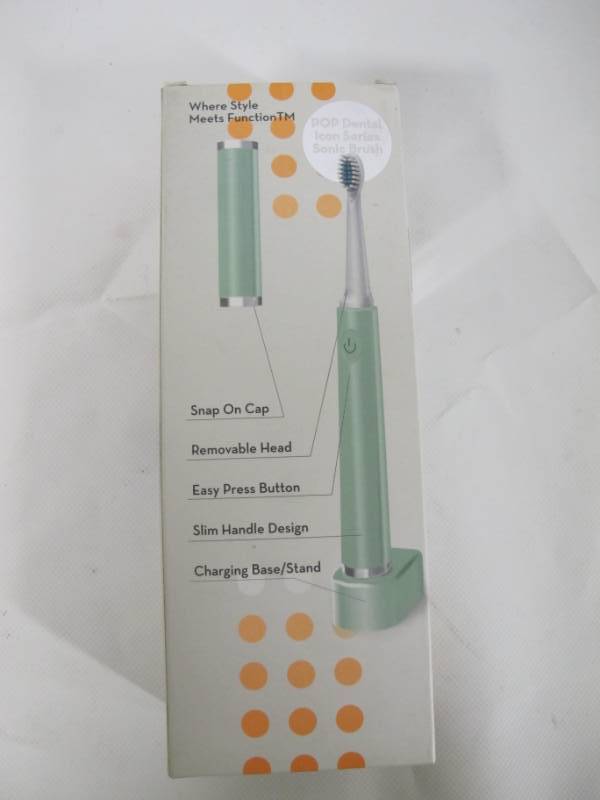 lot 16 image: Pop Dental Pro Sonic Electric Rechargeable Toothbrush - Mint Green - Super Soft - NEW