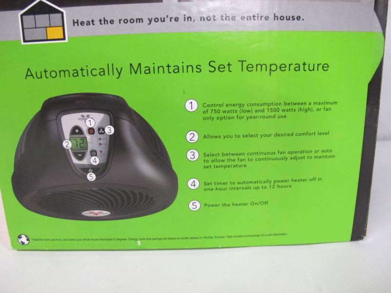 lot 15 image: Vornado Whole Room Heater, Model# AVH2 Digita
