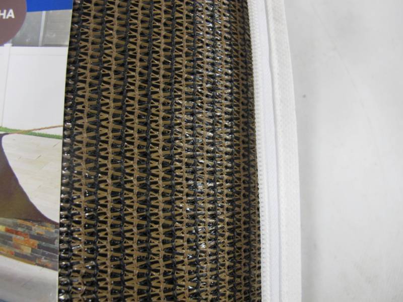 lot 131 image: Coolaroo Ready-To-Hang Shade Sail with Ropes 13 x 7 - Mocha