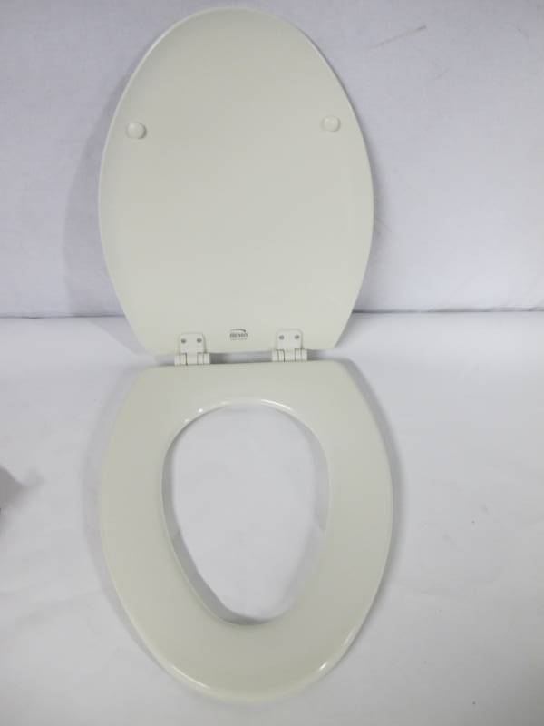 lot 1 image: BEMIS Lift-Off Elongated Closed Front Toilet Seat in Biscuit