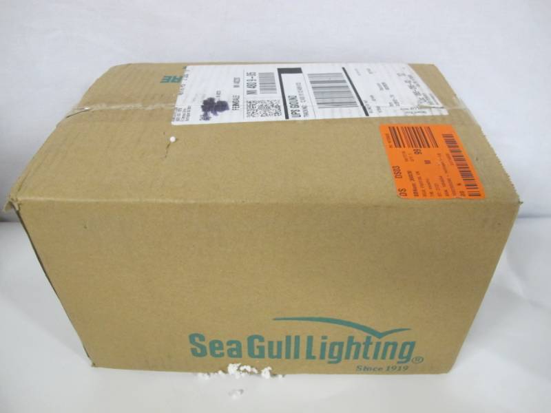 lot 22 image: SeaGull Lighting Hettinger Collection One Light Wall  Bath Sconce Burnt Sienna  White Etched Glass