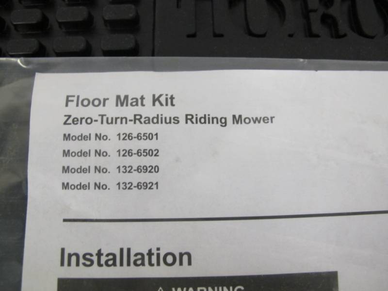 lot 4 image: Toro TimeCutter Anti-Vibration Rubber Floor Mat for Zero-Turn Radius Riding Mowers