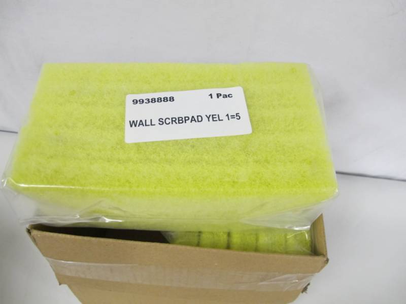 lot 58 image: Three 5-Packs of Scrubbing Pads - Yellow 1 Thick, 4.5 x 10 Pads (15 Total)