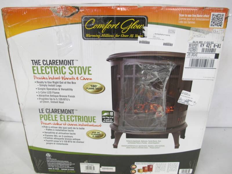 lot 23 image: Comfort Glow Claremont Electric Stove, Bronze