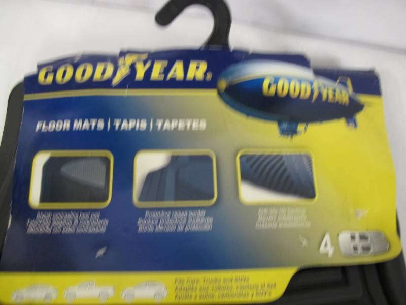 lot 39 image: Goodyear GY-FM420472 BlackGray Universal Premium Rubber All Season Floor Mat Set - 4 Piece