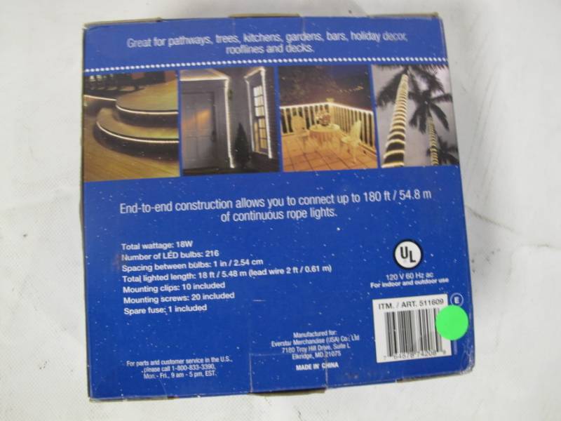 lot 12 image: 18 Everstar Flexible Rope LED Lighting - Great for Pathways, Trees, Holidays & More