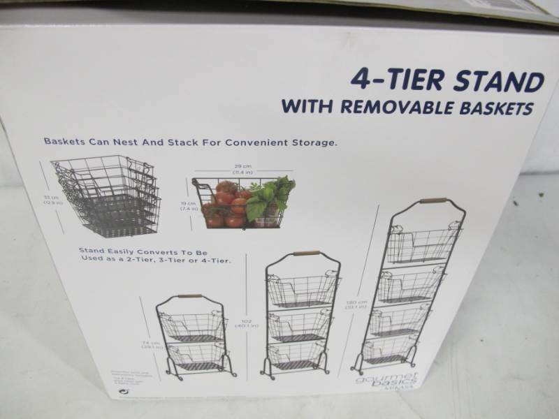 lot 68 image: Gourmet Basics by Mikasa 4-tier Stand with Removable Baskets