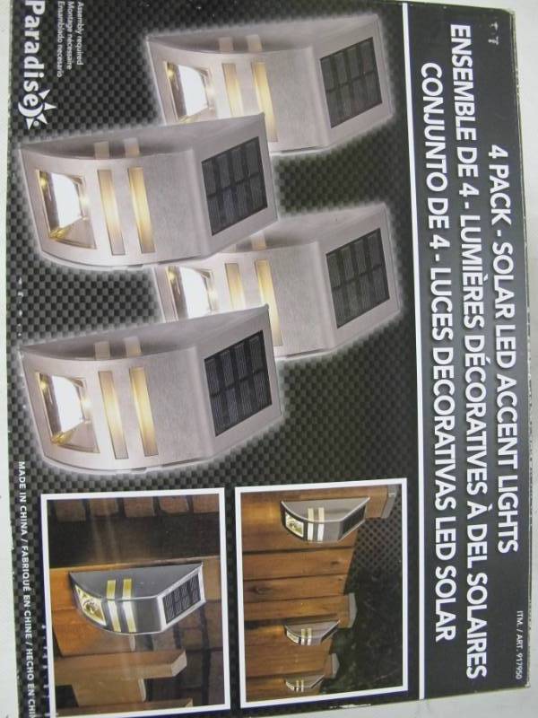 lot 96 image: Paradise Solar LED Accent Lights (4 pack)