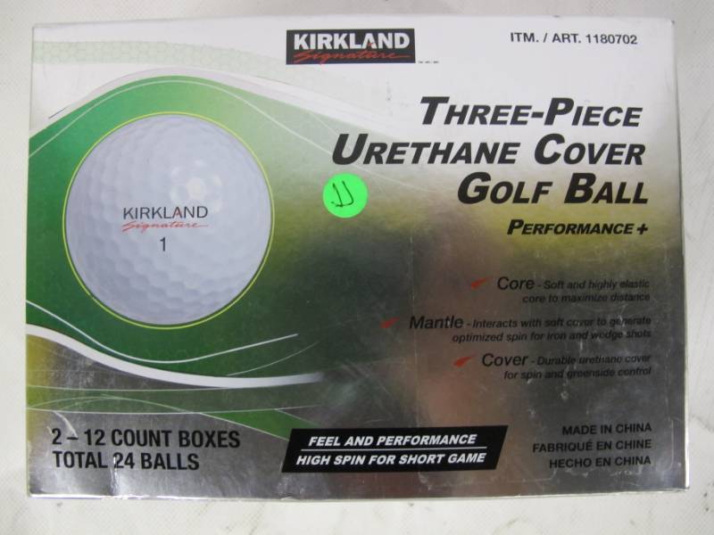 lot 10 image: Kirkland Signature 3-piece Urethane Cover Golf Ball, 2-dozen