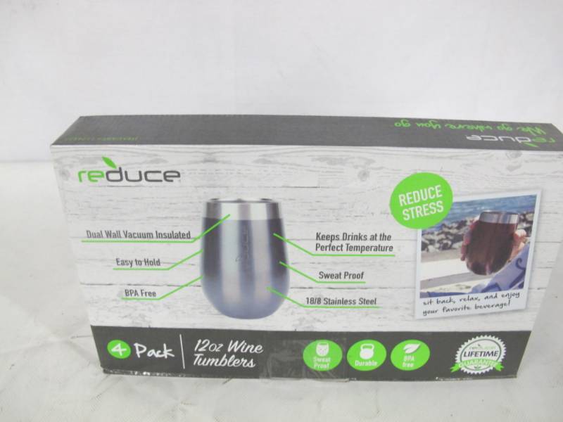 lot 65 image: Reduce Stainless Steel 12 oz Tumbler, 4-pack - Multicolor