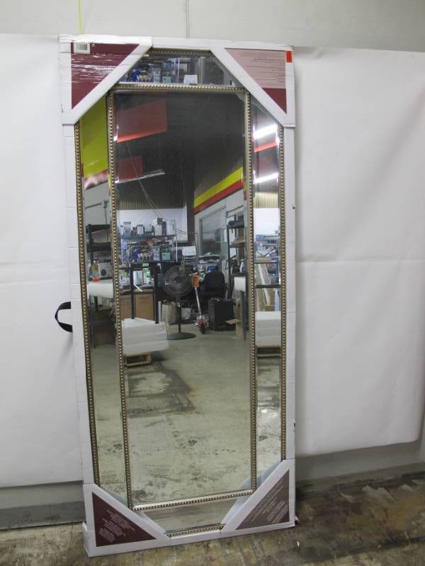 lot 111 image: NEW Full Length Beaded Glass Mirror
