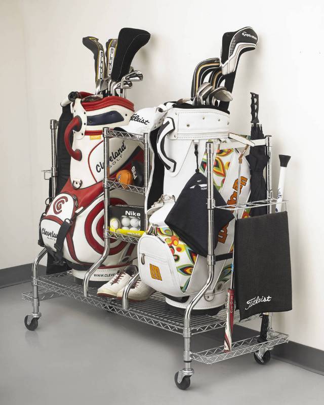 lot 110 image: SafeRacks Golf Equipment Rack - Chrome