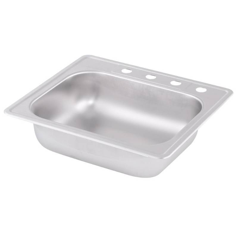 lot 539 image: Glacier Bay Drop-In Stainless Steel 25 in. 4-Hole Single Bowl Kitchen Sink HDSB252274