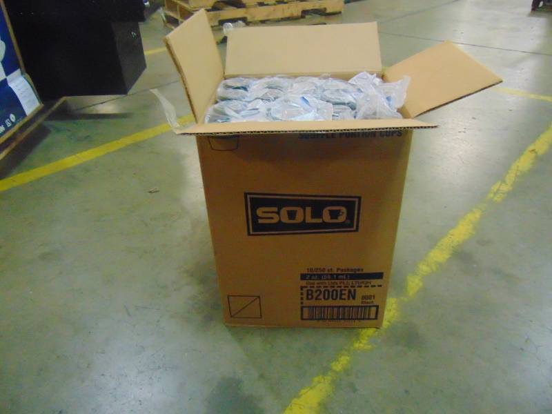 lot 627 image: SOLO Souffle Portion Cup, Black, 2 oz., 2500Pk B200EN