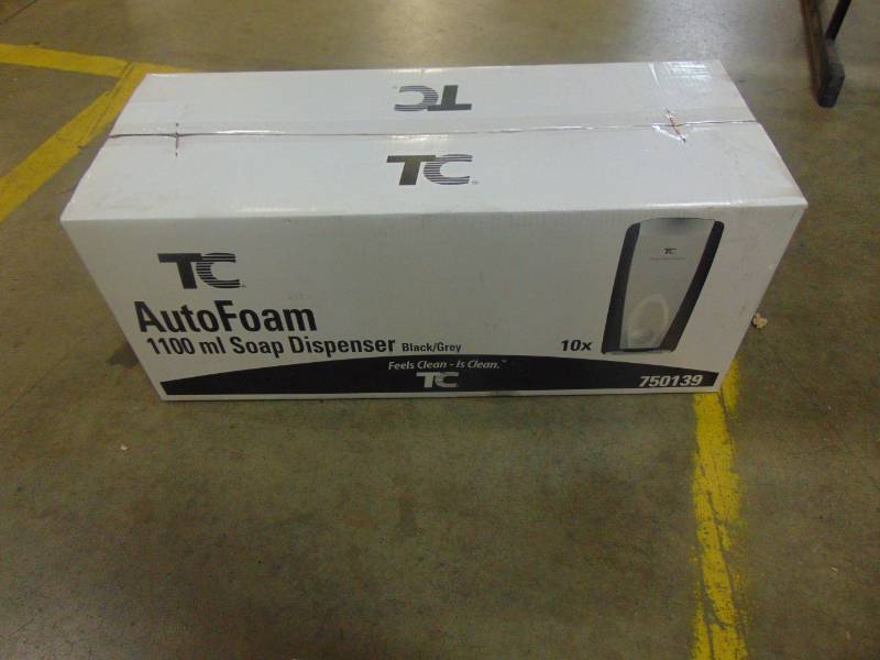 lot 634 image: Rubbermaid Commercial Products Black Auto Foam Dispenser Case of 10 750139