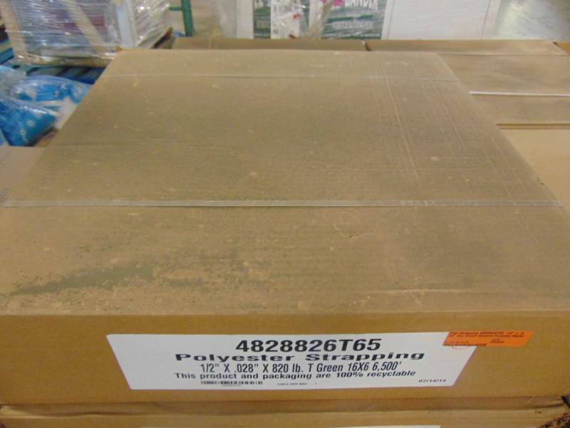 lot 644 image: PAC Strapping 12 x .028 Dry Green General Purpose Machine Grade Polyester Strapping, 6500 Length 4828826T65