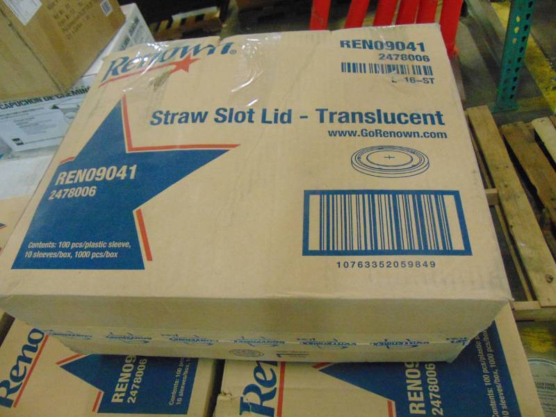 lot 671 image: Renown REN09041 STYROFOAM Cup Straw-Slot LID, (single sleeve of 100)