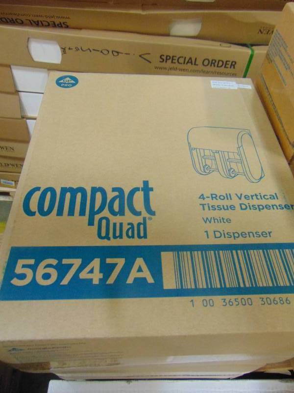 lot 712 image: Georgia Pacific Compact Quad Four Roll Coreless Toilet Paper Dispenser - 56747A