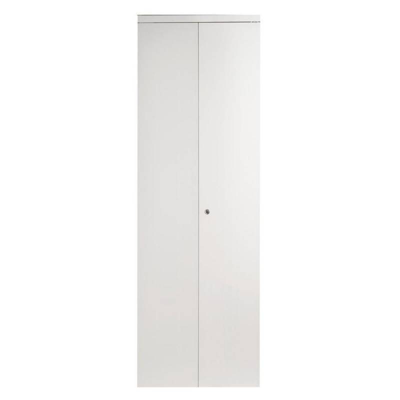 lot 65 image: Pair of Impact Plus 32 in. x 96 in. Smooth Flush Primed Solid Core MDF Interior Closet Bi-Fold Door with Matching Trim, P3422880M.
