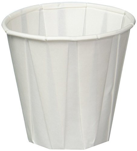 lot 155 image: SOLO (case of 5,000) Pleated Water Cups, 3 12 Oz, 50 Packs of 100 - White, Model450.