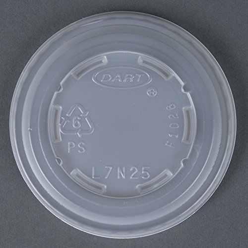 lot 187 image: DART Plastic Cold Cup Lids, Translucent (2,500 Count) DCCL7N25 (25 Sleeves of 100) - 1 Case.