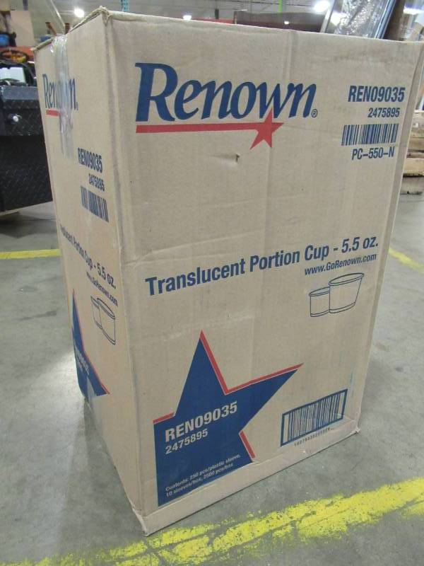 lot 178 image: Renown PLASTIC PORTION CUPS, Translucent, 5.5 OZ., 2,500 PER CASE (250Sleeve - 10 Sleeves) REN09035